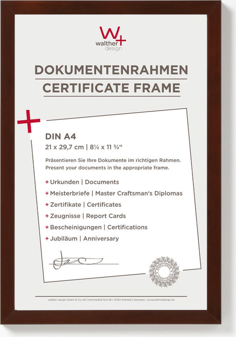 Poivrons Walther - cadre en bois - format photo 21x29,7 cm (din A4) - noix