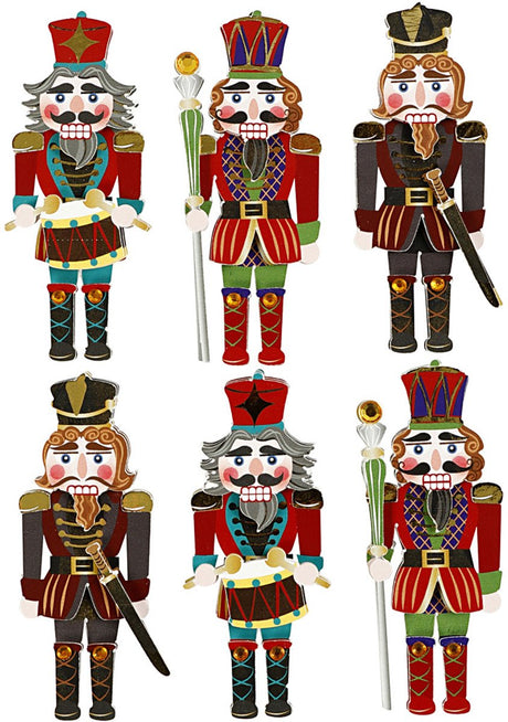 Autocollants 3D Creativ company, casse-noix, h : 75 mm, l : 30 mm, épaisseur 7 mm, 6 pièces 1 boîte