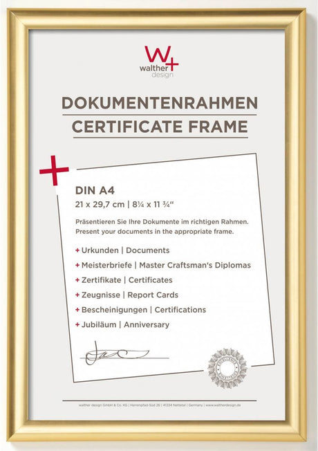 Walther Trendstyle - cadre en plastique - format photo 21x29,7 cm - or