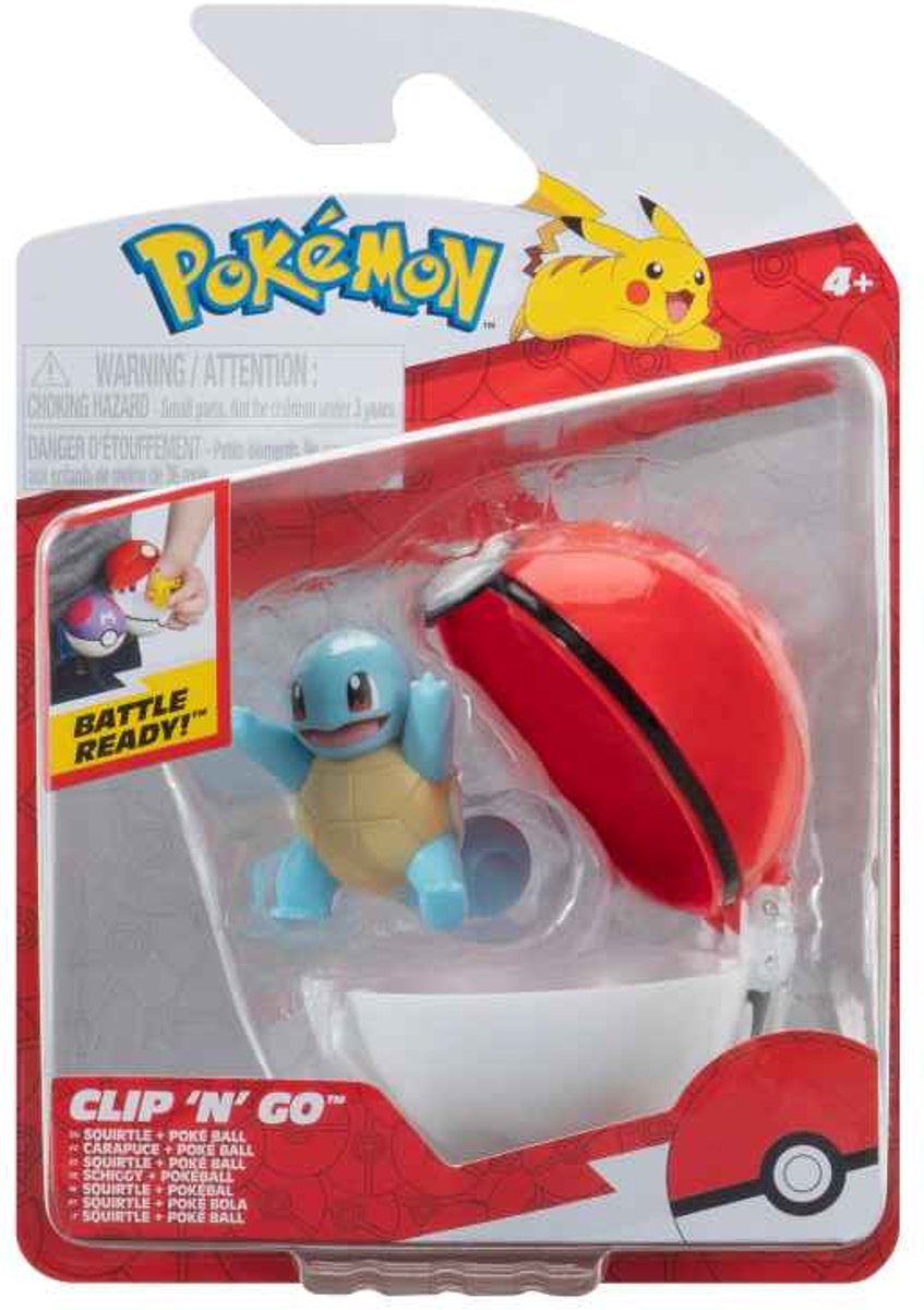 Jazwares Pokémon - Clip n Go Carapuce avec Poké Ball