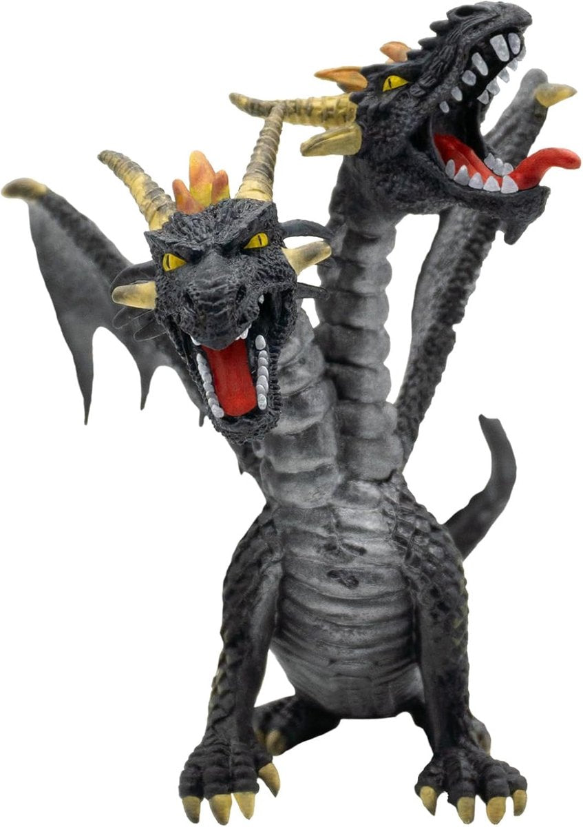 Bullyland 75597 – figurine de jeu dragon noir à deux têtes – env. 9,2 cm – Design réaliste et détaillé – Idéal comme figurine fantastique, décoration ou cadeau pour les enfants à partir de 3 ans.