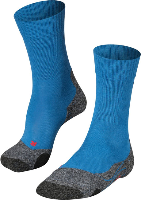 Falke tk2 chaussettes de marche en laine épaisse anti-ampoules en matériau fonctionnel hommes bleu - taille 42-43