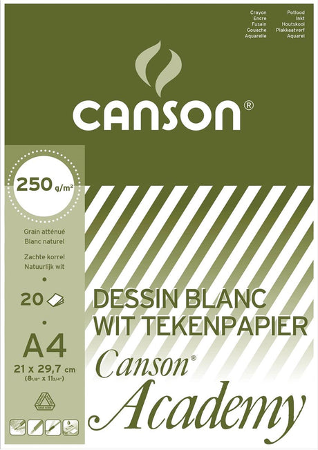 Canson bloc à dessin académie format 21 x 297 cm (a4)