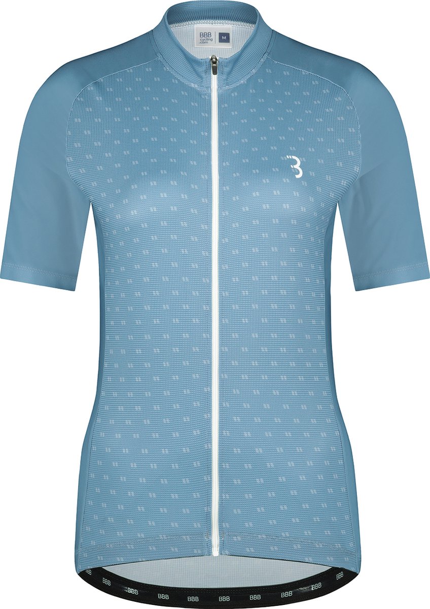 Bbb cycling fietsshirt dames korte mouw donnafit - wielershirt dames korte mouw - comfortabel en sneldrogend wielrenshirt dames - grijs blauw - maat xl - bbw-412