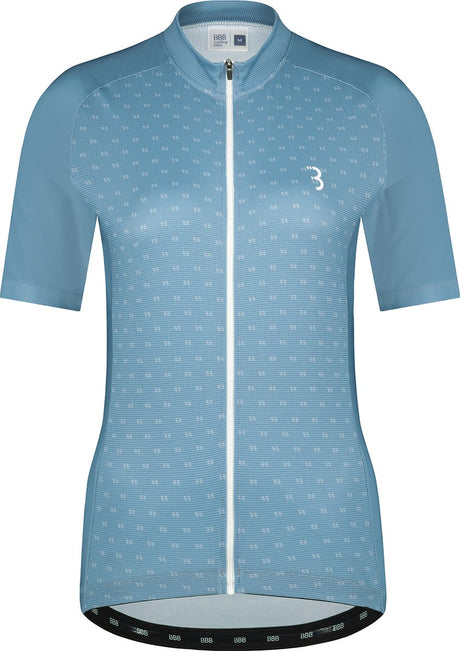 Bbb cycling fietsshirt dames korte mouw donnafit - wielershirt dames korte mouw - comfortabel en sneldrogend wielrenshirt dames - grijs blauw - maat xl - bbw-412
