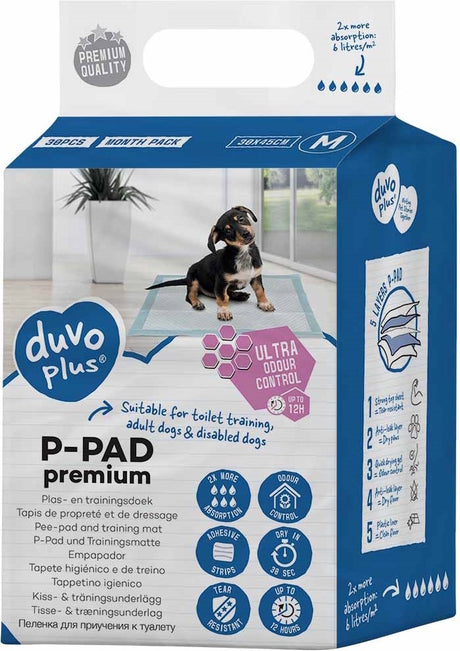 Duvo + p-pad premium contrôle des odeurs 30 pièces xl - 60x60cm