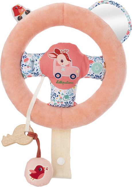 Lilliputiens - stella au volant - ce volant se fixe à la ceinture de sécurité de la voiture et est parfait pour imiter les gestes des adultes et stimuler l'imagination des enfants - convient à partir de 18 mois