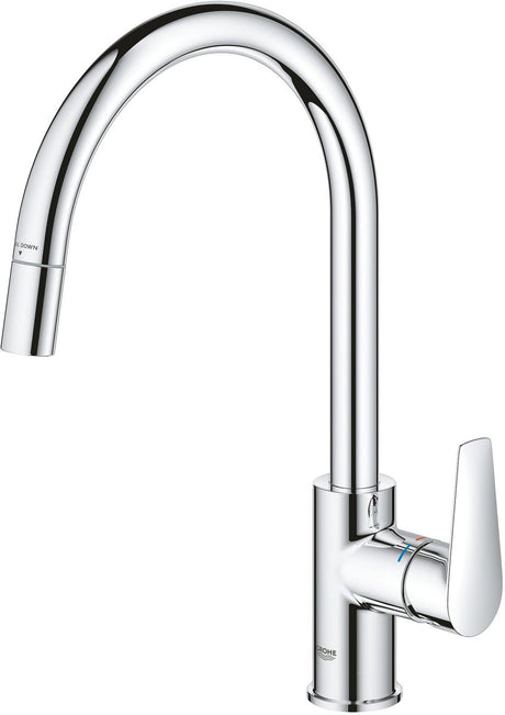 Mitigeur de cuisine Grohe startge - douchette extractible - rotatif à 360° - chrome