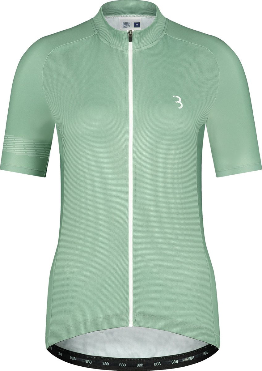 Bbb cycling fietsshirt dames korte mouw donnafit - wielershirt dames korte mouw - comfortabel en sneldrogend wielrenshirt dames - salie - maat l - bbw-412