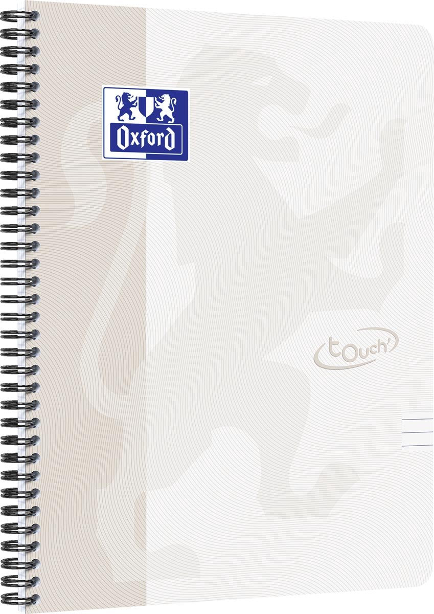 Oxford touch - carnet - a4 - ligné - 140 pages - 90g - couverture souple - gris clair