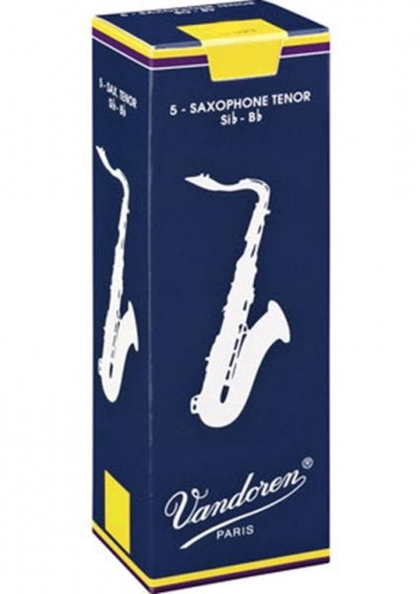 Vandoren saxophone ténor classique 1.5 coffret avec 5 anches - anche pour saxophone ténor