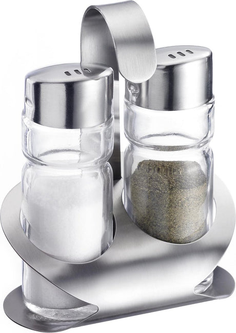 Ensemble sel et poivre Westmark, 3 pièces, capacité : 40 ml chacun, verre en acier inoxydable, blanc, argent transparent, 65022260