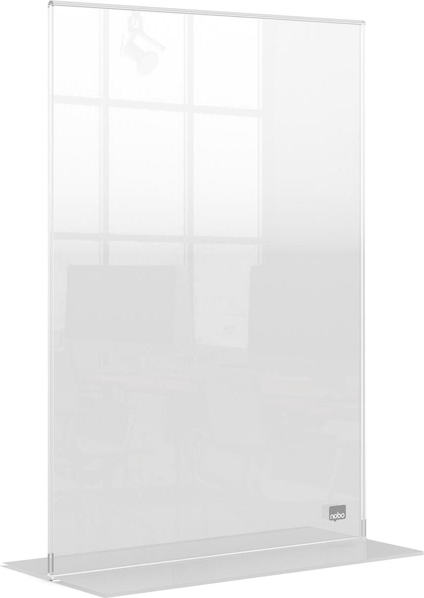 Tableau d'information pour cadre d'affichage sur pied Nobo premium plus a4 - double face - acrylique transparent