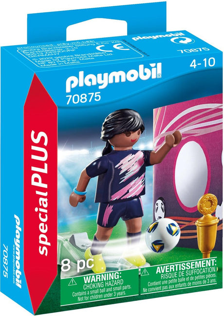 Playmobil spéciaux joueur de football avec mur de but - 70875