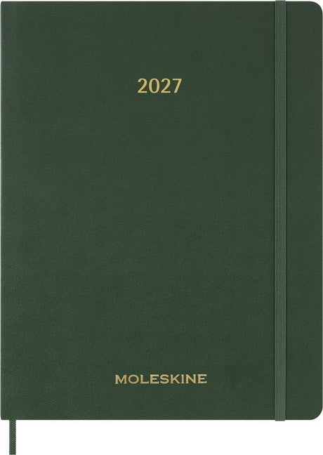 Agenda Moleskine 15 mois - 2027 - planificateur essentiel - hebdomadaire - vertical - xxl - vert myrte