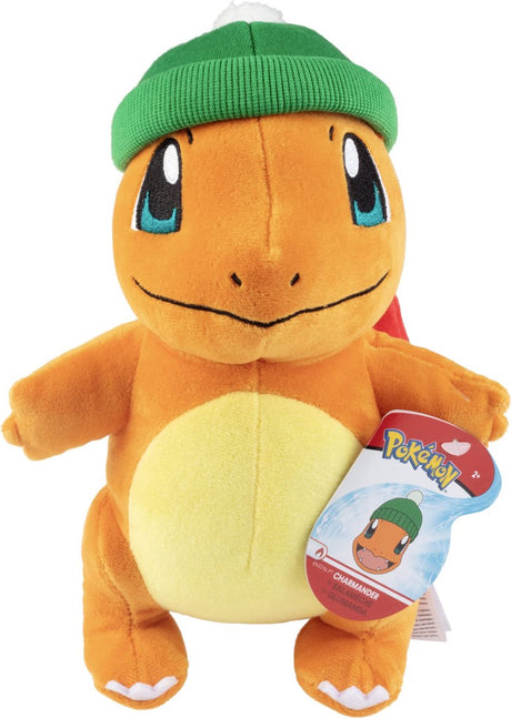 Peluche de vacances Pokémon - Charmander avec chapeau d'hiver 20 cm