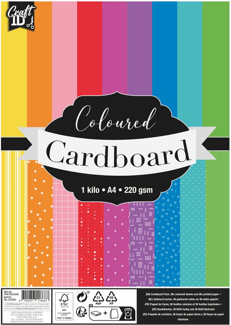 Groupe d'artisanat créatif papier cartonné coloré a4 220 g/m² 72 feuilles d'artisanat.
