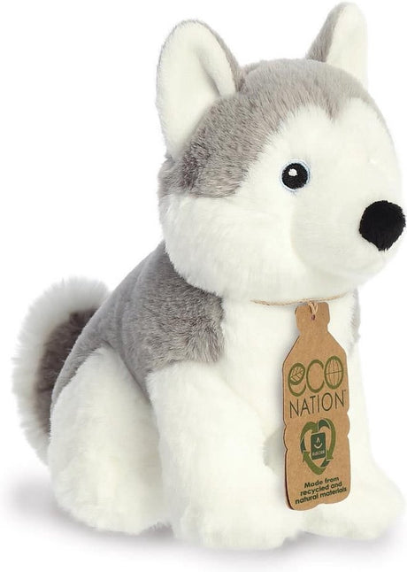 Peluche chien husky Aurora - eco nation - peluche pour animaux de compagnie - 21 cm