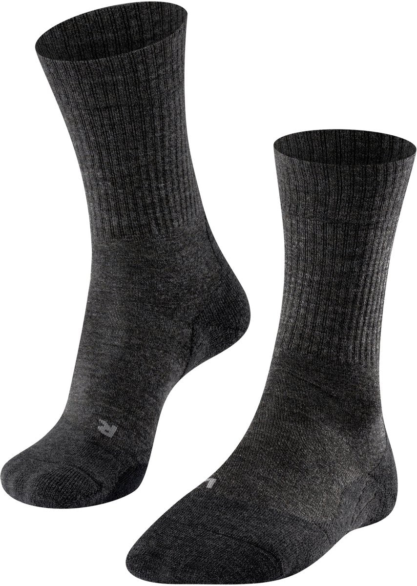 Falke tk2 laine anti-ampoules laine épaisse matériau fonctionnel chaussettes de marche femme gris - taille 39-40