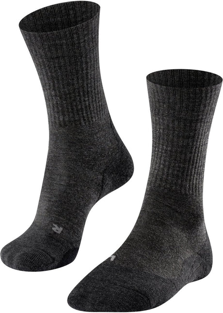 Falke tk2 laine anti-ampoules laine épaisse matériau fonctionnel chaussettes de marche femme gris - taille 39-40