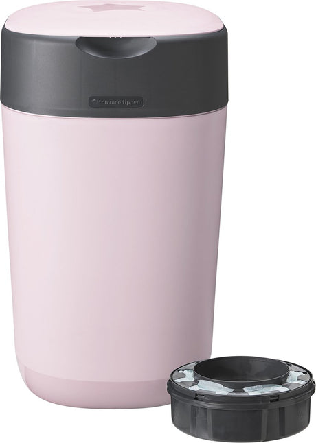 Poubelle à couches Tommee tippee twist click - jusqu'à 33 couches - 1 cassette de recharge - rose