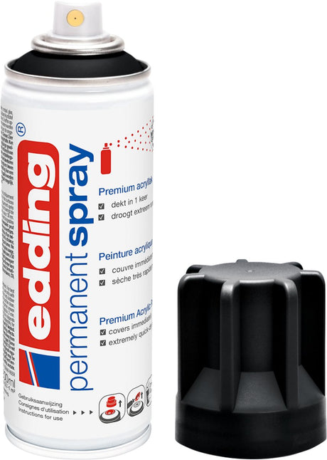 Edding 5200 • peinture acrylique permanente premium en spray noir profond mat