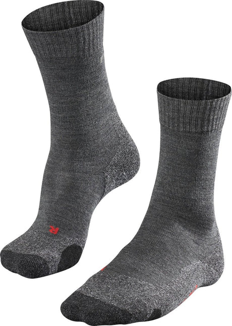 Falke tk2 anti-ampoules laine épaisse matériau fonctionnel chaussettes de randonnée femme gris - taille 35-36