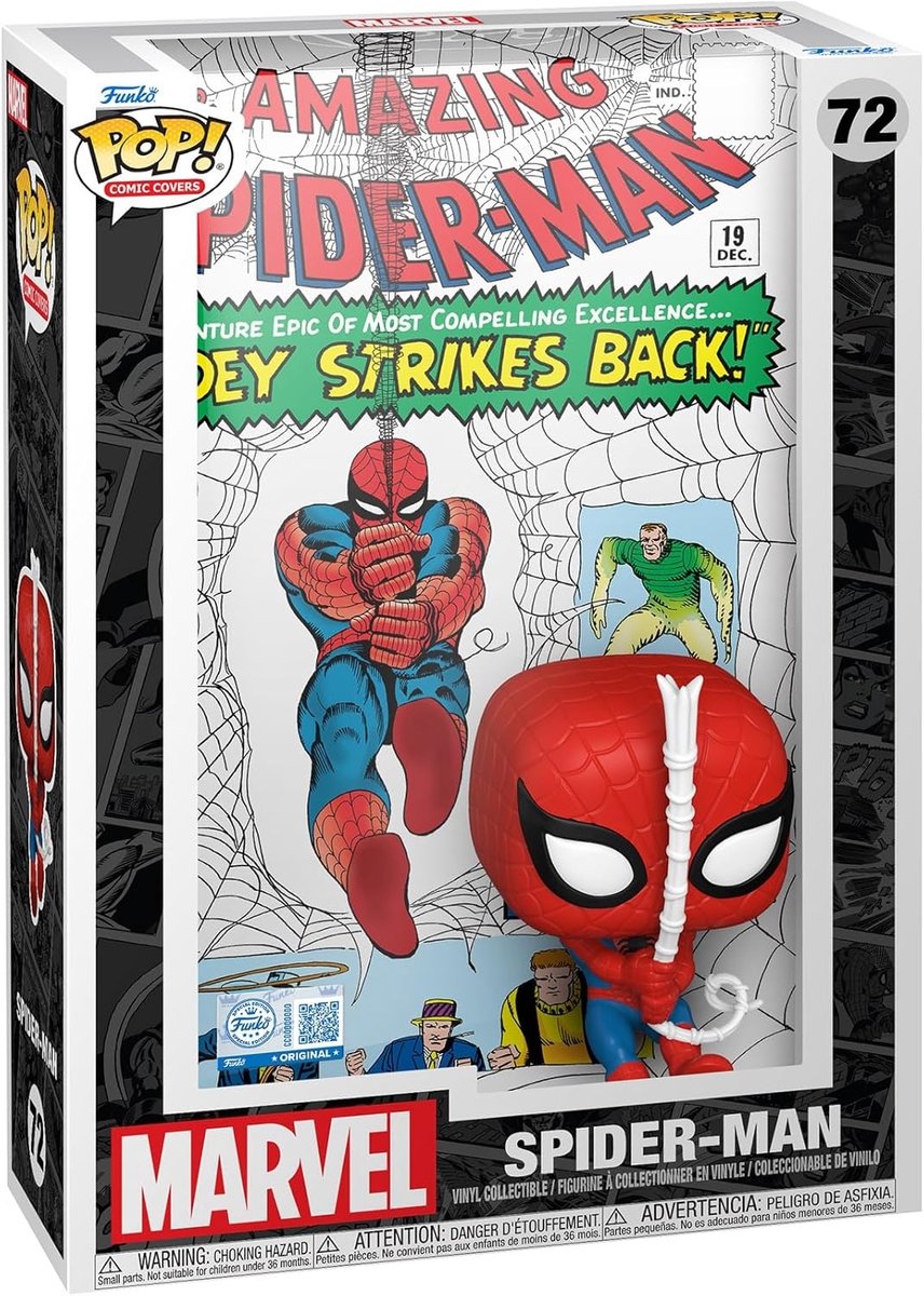 Funko Spider-Man Amazing Spider-Man (couverture de bande dessinée) figurine en vinyle 72 pop unisexe ! - neutre - standard