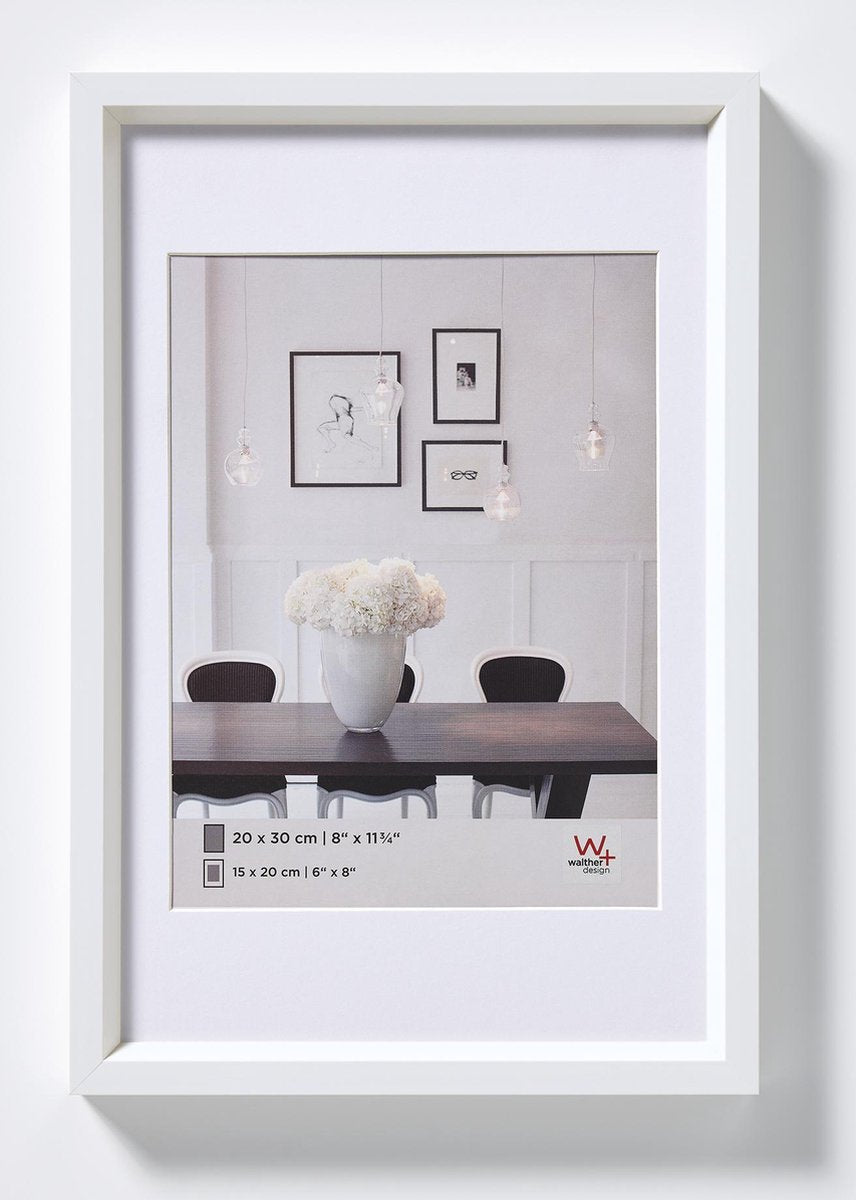 Style Walther en acier - cadre en plastique - format photo 20x30 cm - blanc