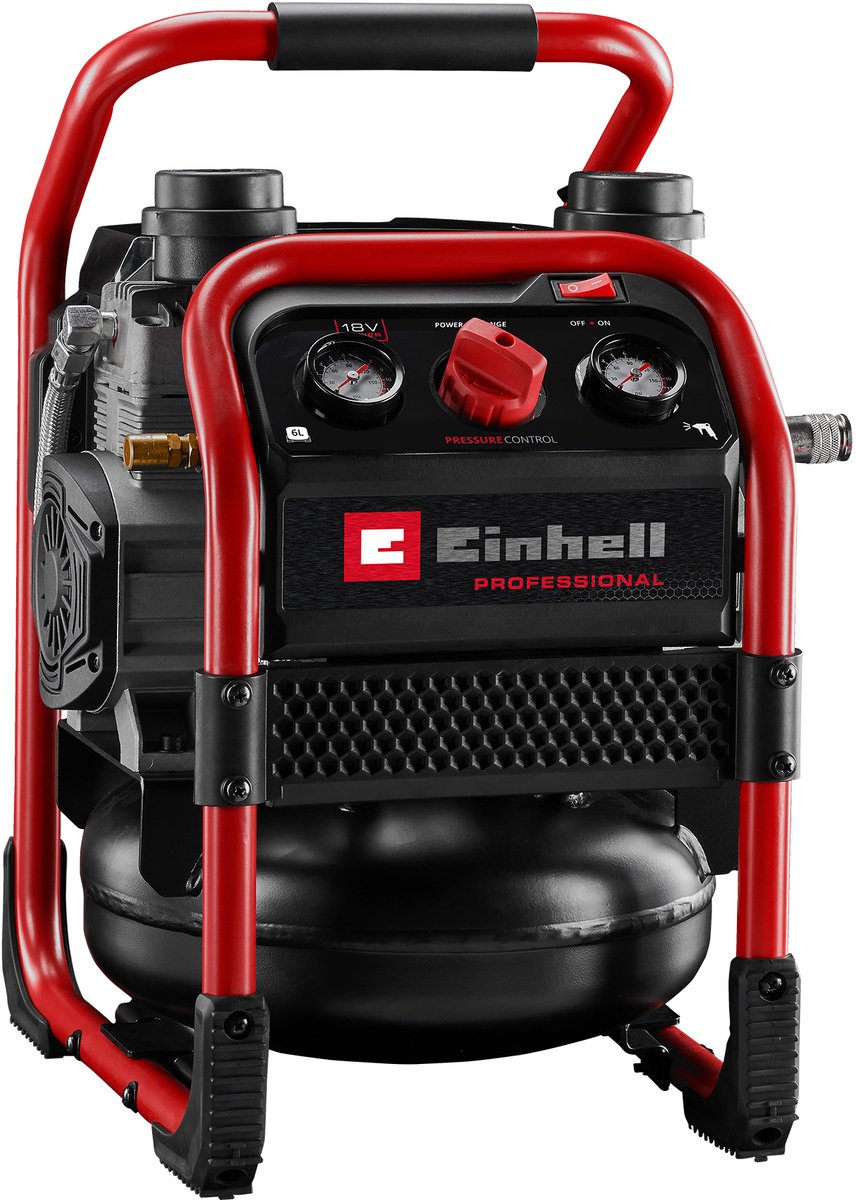 Compresseur d'air sans fil professionnel Einhell silenzzo 18 160 (noir rouge, batterie et chargeur non inclus)