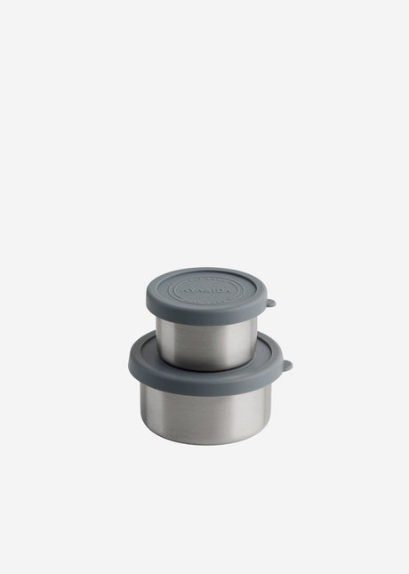 Aya ida aya ida - set de récipients à collations - boîte à lunch - boîte à pilules - ensemble de récipients alimentaires - récipient à granola - 100 ml + 200 ml - gris foncé