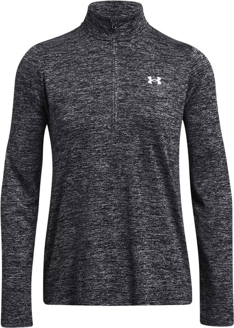 Under armour tech 1 2 zip-twist-blk pull de sport femme - noir - blanc