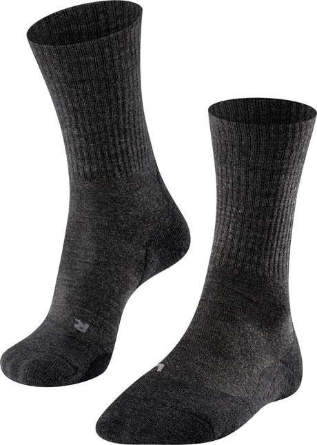 Falke tk2 laine anti-ampoules laine épaisse matériau fonctionnel chaussettes de marche hommes gris - taille 39-41