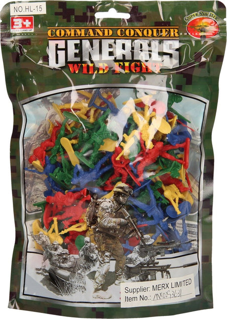 Soldats à colorier en sachet, 100 pcs.