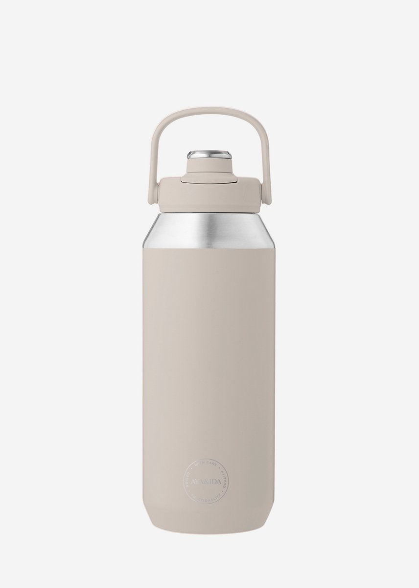 Aya ida aya ida - bouteille de sport - gourde - bouteille thermos - bouteille d'eau - acier inoxydable - 950 ml - beige crème