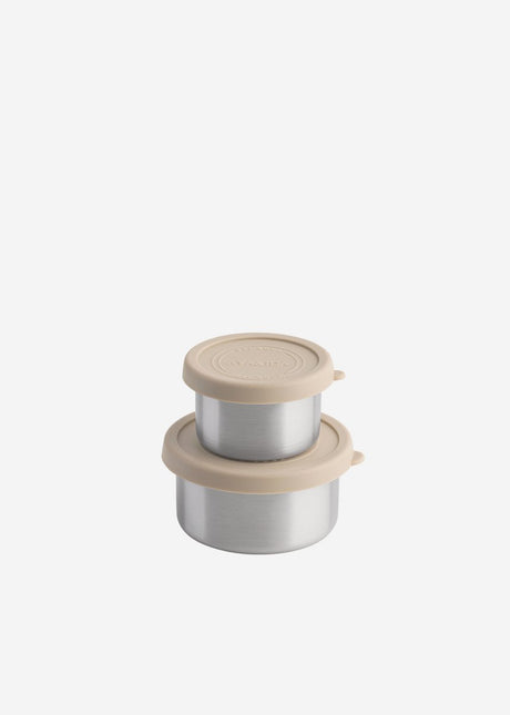 Aya ida aya ida - set de récipients à collations - boîte à lunch - boîte à pilules - ensemble de récipients alimentaires - récipient à granola - 100 ml + 200 ml - beige crème