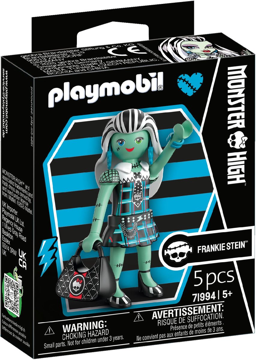 Playmobil | monstre haut | Frankie Stein | figurine de jouet créative définie pour les jeux de rôle des fêtes d'Halloween | avec des accessoires cool figure emblématique | parfait pour les petits fans de monstres âgés de 4 ans et plus | 71994
