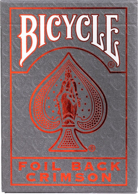 Bicycle metalluxe crimson rider back - cartes à jouer premium - finition feuille - poker - objet de collection