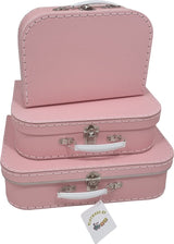 Playwood Cardboard Suitcase Set Pink, 3st.