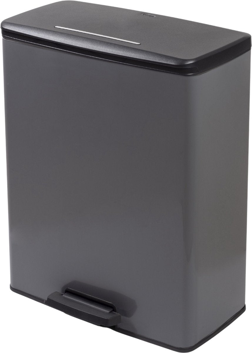 Curver pédale bin déco rectangulaire 65 l gris de refroidissement