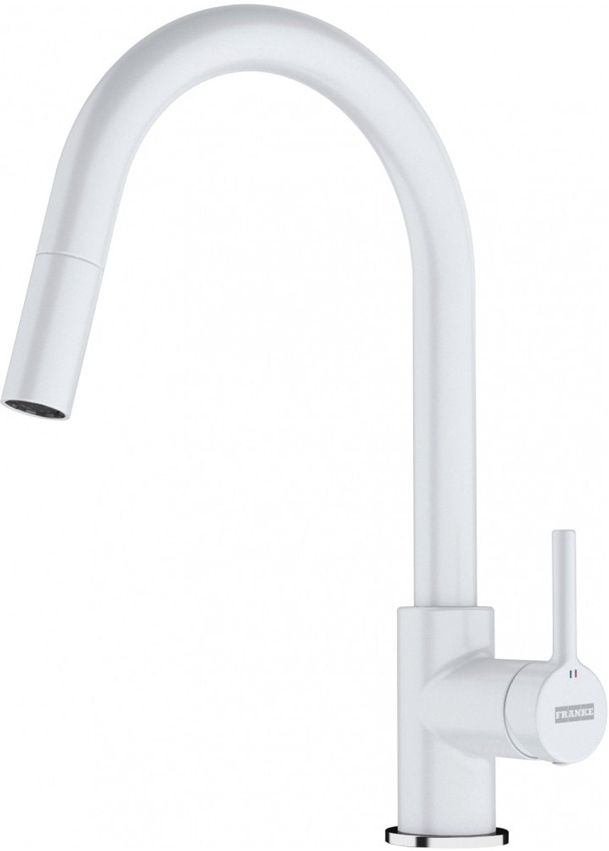 Franke lina - robinet de cuisine fc 6051.094 avec douchette extractible, blanc glace 115.0626.081