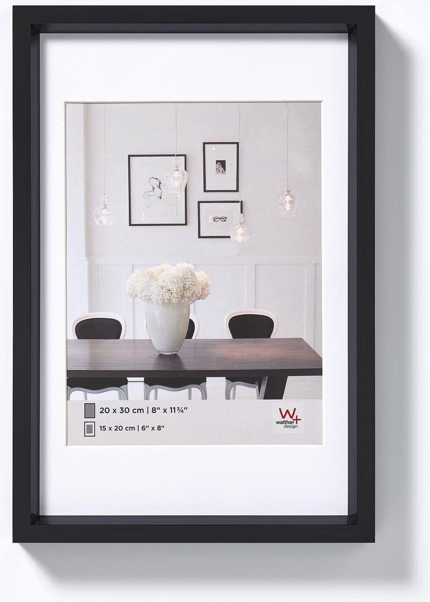 Style Walther en acier - cadre en plastique - format photo 50x70 cm - noir