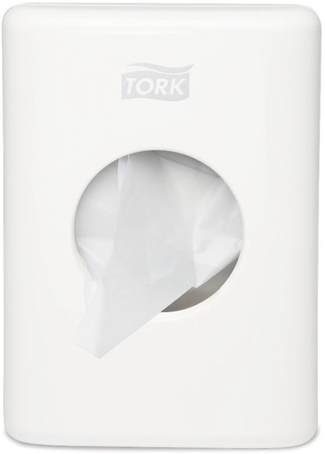 Tork 566000 distributeur de sacs pour serviettes hygiéniques blanc 36x140x100mm par pièce Distributeur de sacs pour serviettes hygiéniques (566000)