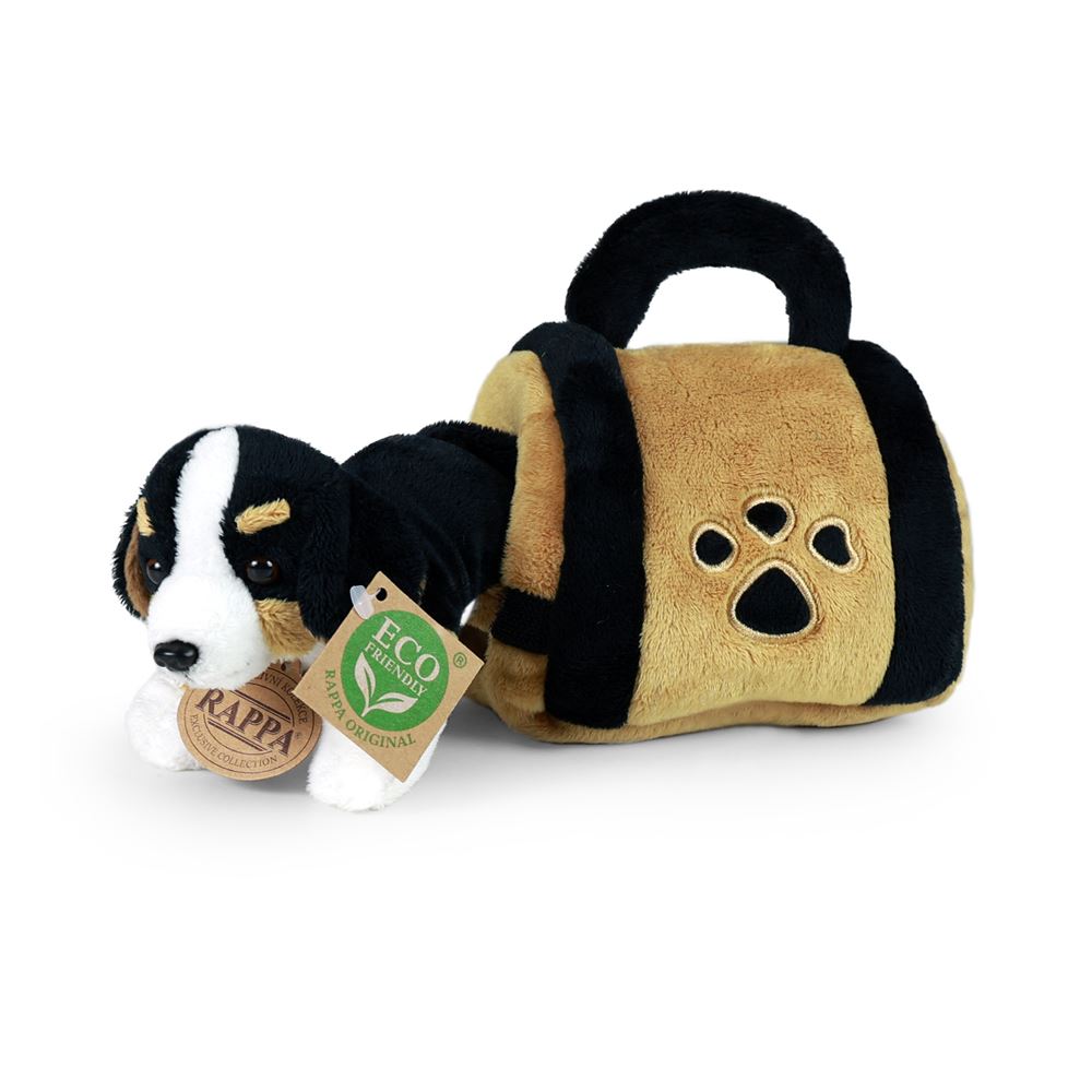 Peluche chien bernois avec cage 15 cm eco-fri