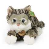 Peluche chat tigré gris 40 cm eco-friend