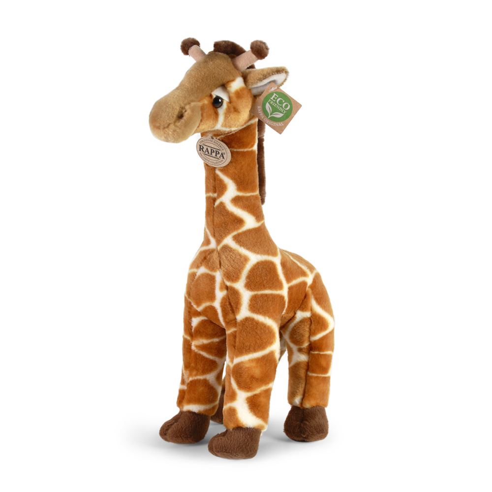 Rappa peluche écologique girafe 40 cm - peluche réaliste fabriquée à partir de bouteilles PET recyclées - marron, crème