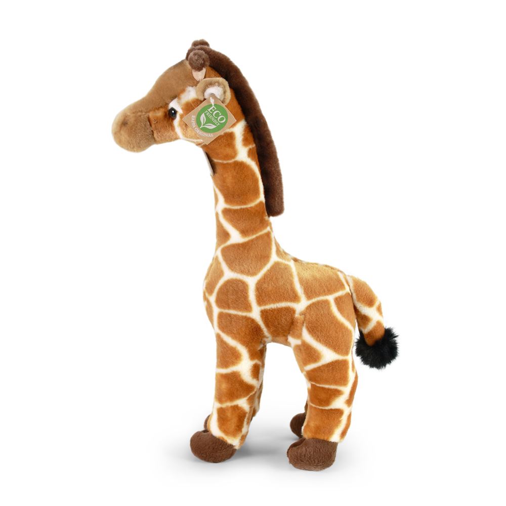 Rappa peluche écologique girafe 40 cm - peluche réaliste fabriquée à partir de bouteilles PET recyclées - marron, crème