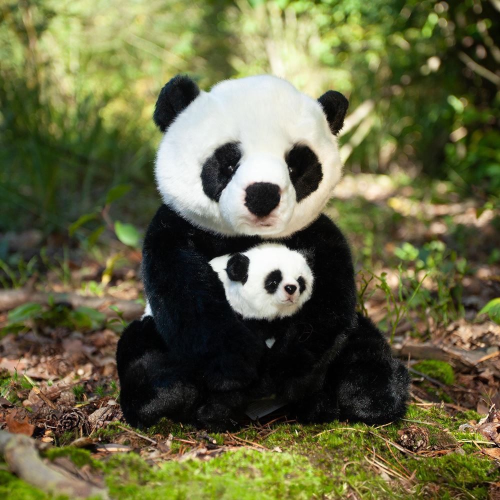 Rappa peluche panda avec bébé - 27 cm