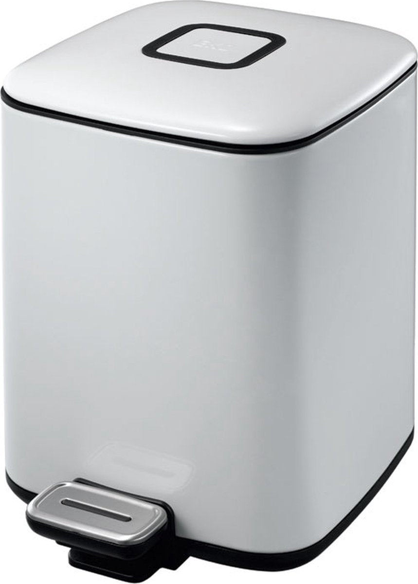 Poubelle à pédale Eko Poubelles Vepa pluie blanc 6l