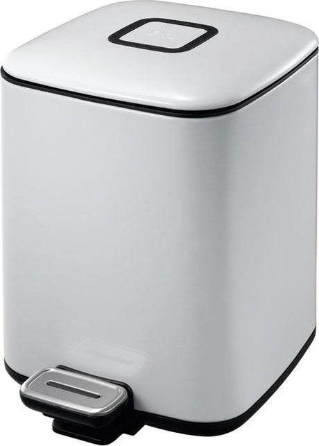 Poubelle à pédale Eko Poubelles Vepa pluie blanc 6l